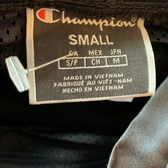 Champion Pullover Jacket Black Logo High Collar Size Small New - Picture 6 of 10